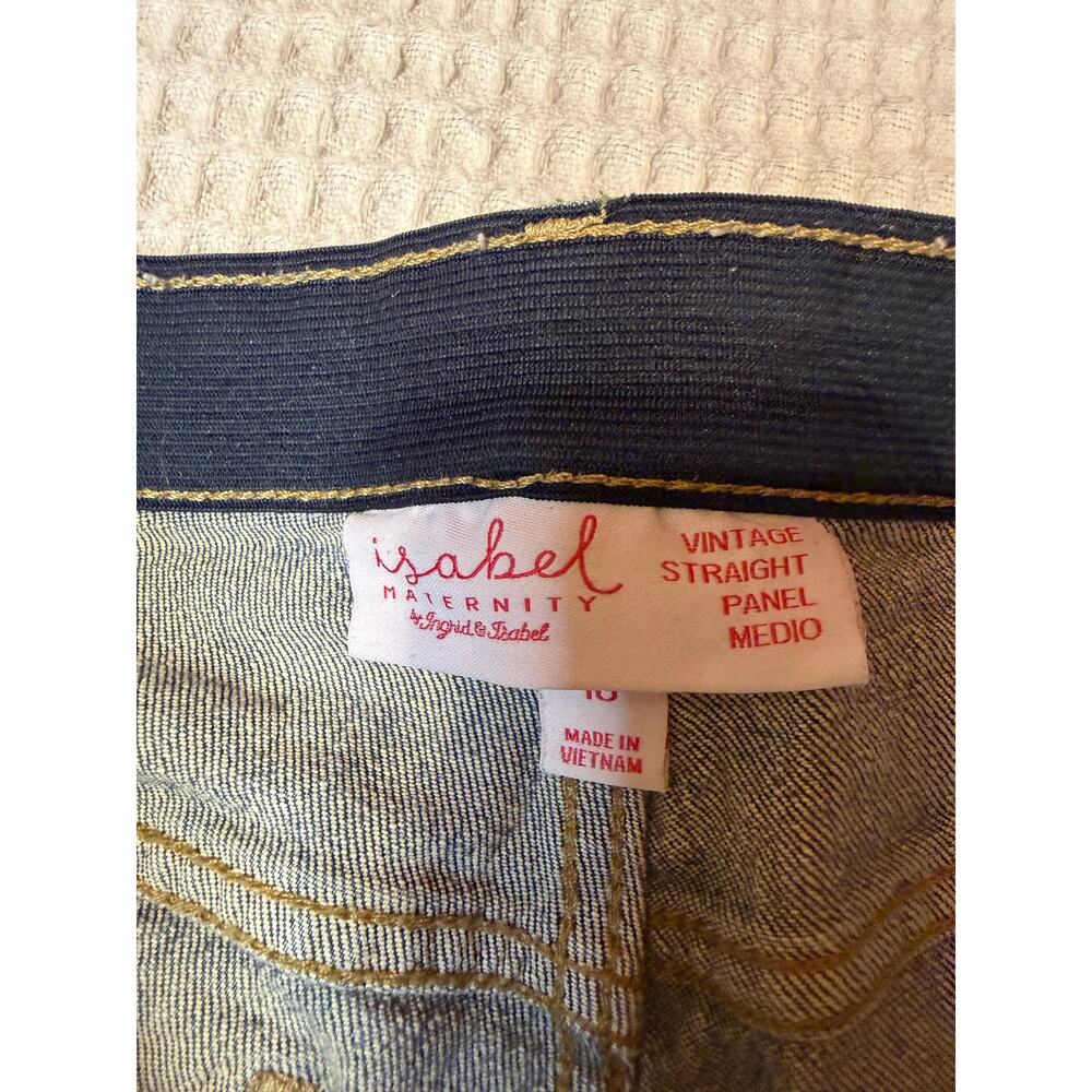 Isabel Maternity Vintage Straight Panel Medio Blue Jeans Size 10 Classic Mamma - Picture 8 of 11